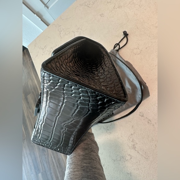 Balenciaga Crocodile Embossed Small Hourglass Bag - Picture 9 of 14